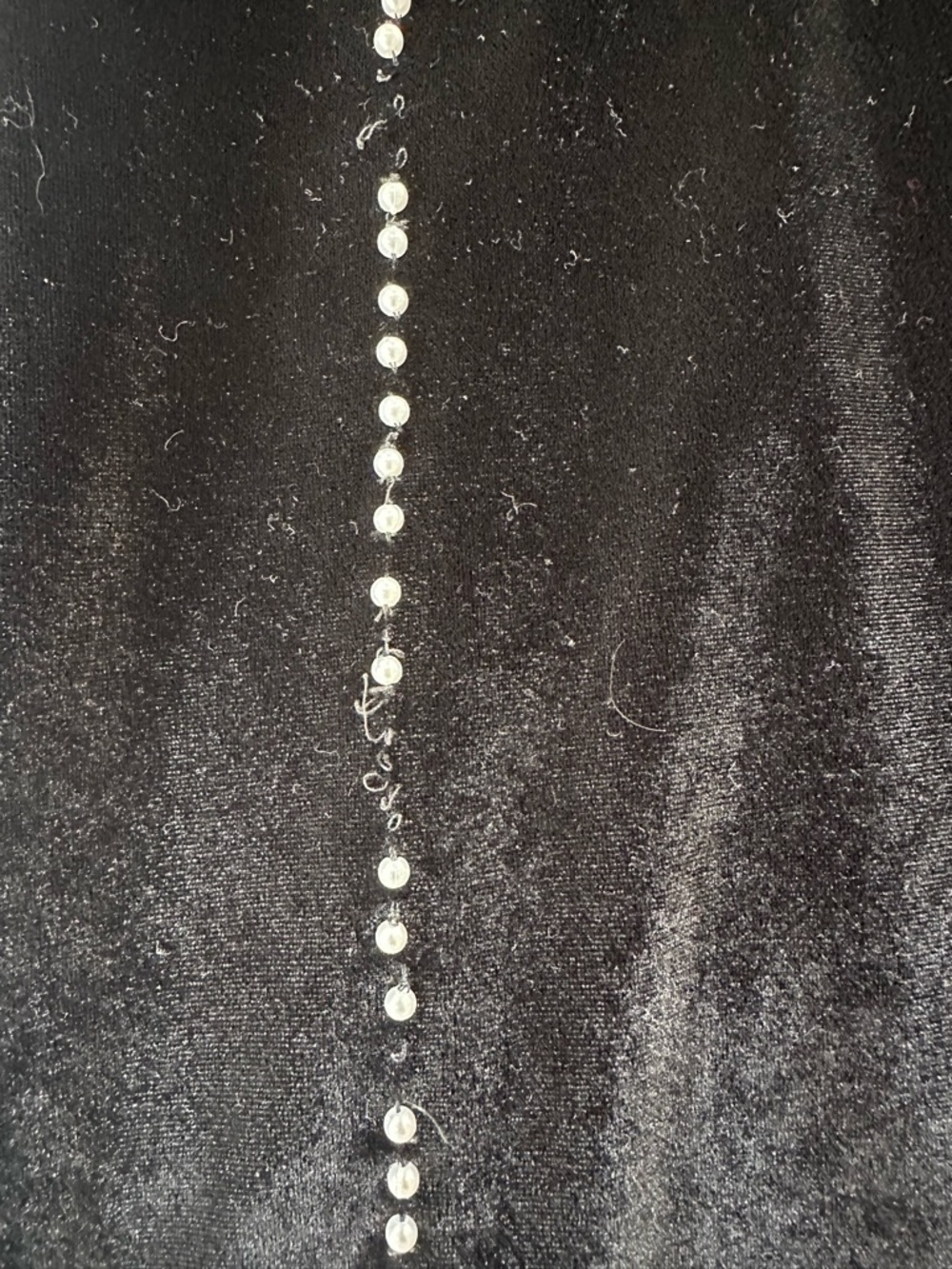 NWT H&M Black Velvet and Pearl Embellished Mini Dress - Picture 15 of 15
